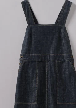Side Button Denim Pinafore Dress