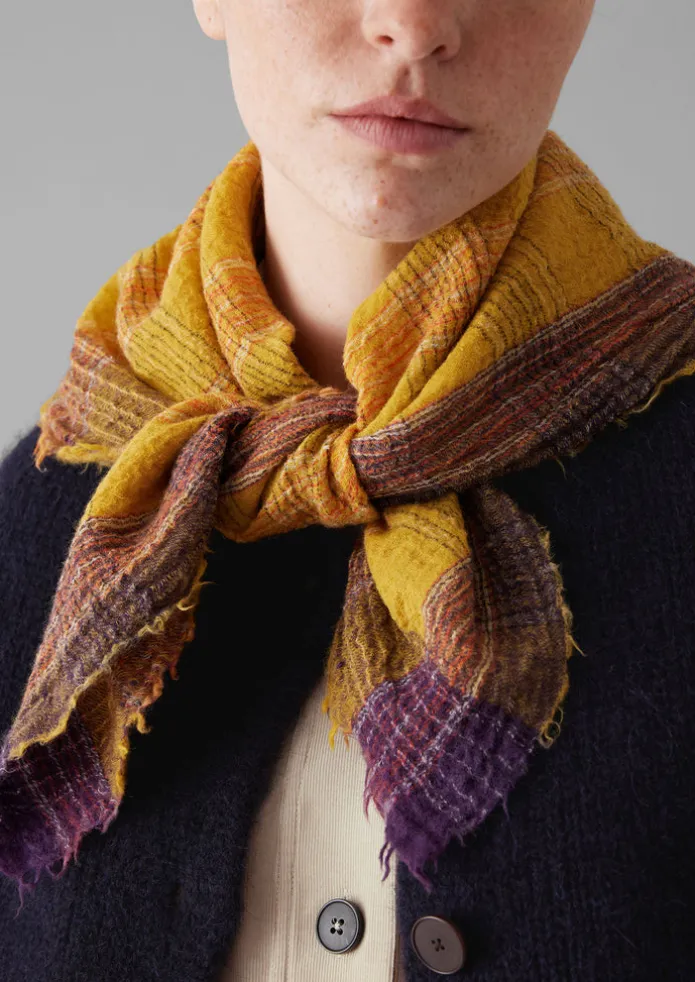 Stellar Boiled Wool Check Scarf