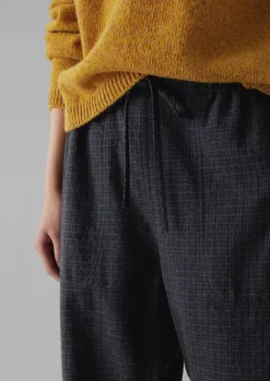 Suki Wool Cotton Seersucker Check Trousers