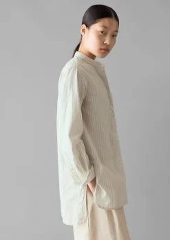 Taro Stripe Cotton Poplin Shirt