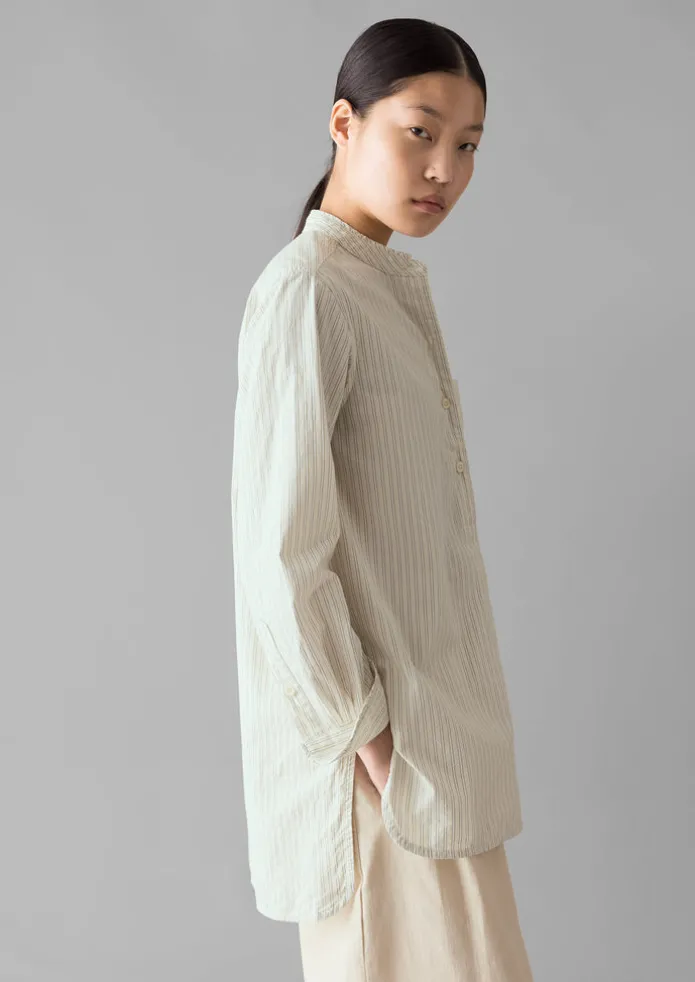 Taro Stripe Cotton Poplin Shirt