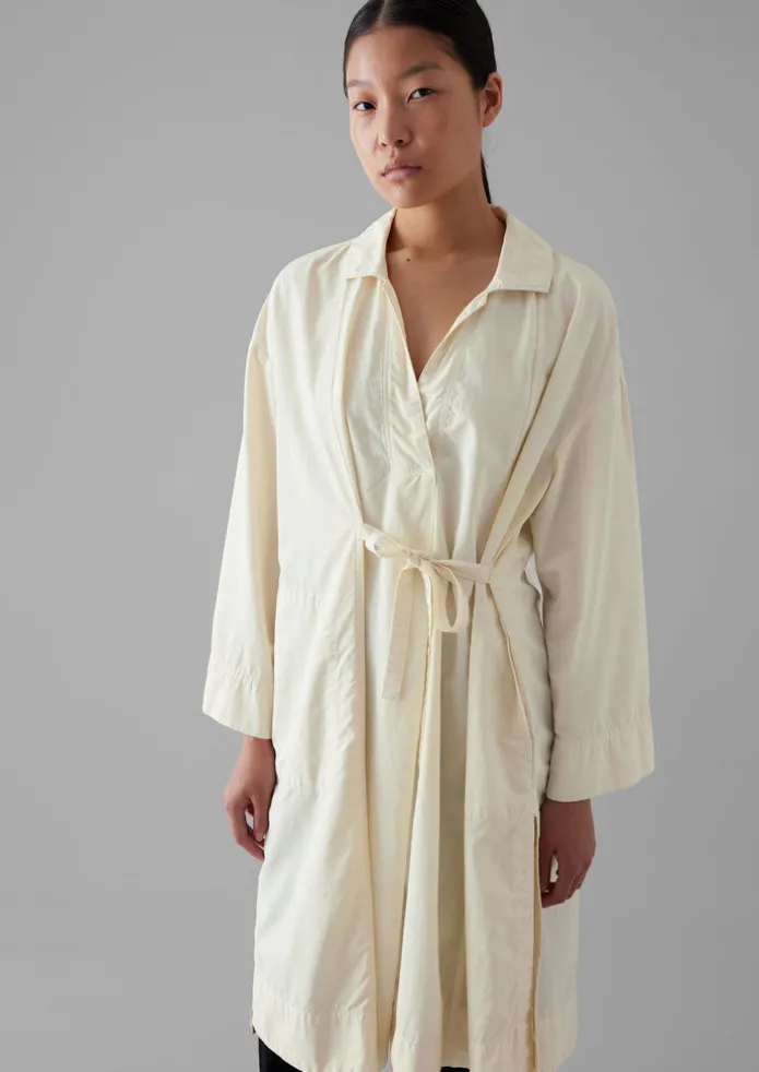 Textured Cotton Poplin Wrap Shirt
