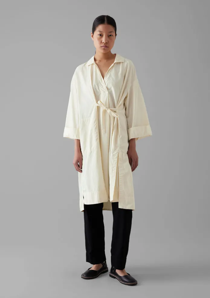 Textured Cotton Poplin Wrap Shirt