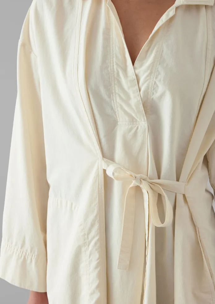 Textured Cotton Poplin Wrap Shirt