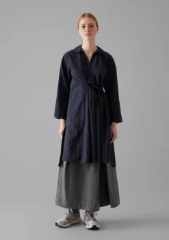 Textured Cotton Poplin Wrap Shirt