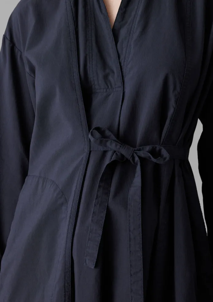 Textured Cotton Poplin Wrap Shirt