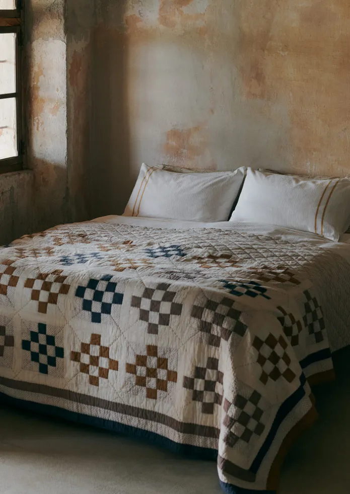 Tile Cotton Patchwork Quilt