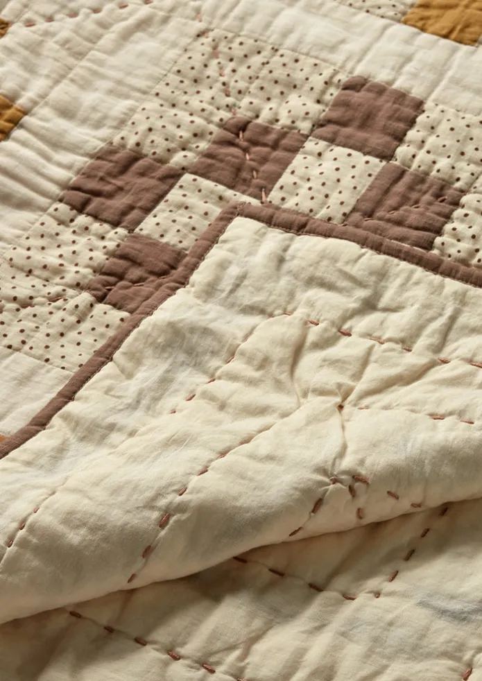 Tile Cotton Patchwork Quilt