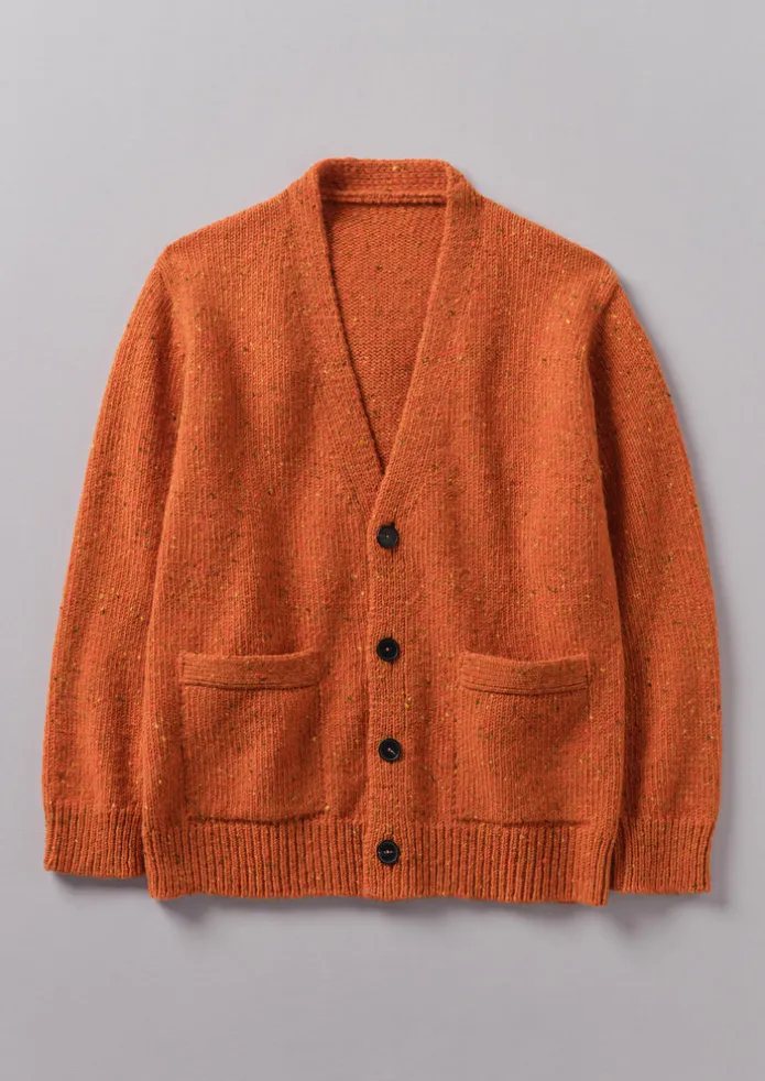 V-Neck Donegal Wool Cardigan