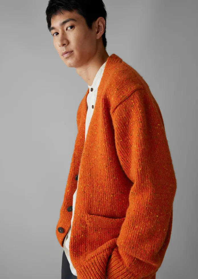 V-Neck Donegal Wool Cardigan