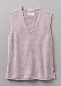 V-Neck Linen Cotton Knitted Tank