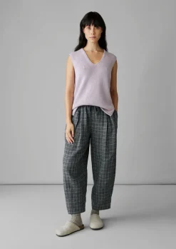 V-Neck Linen Cotton Knitted Tank