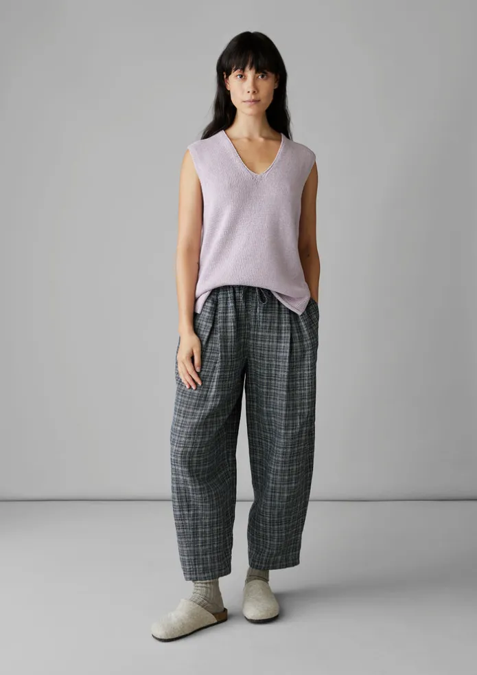 V-Neck Linen Cotton Knitted Tank