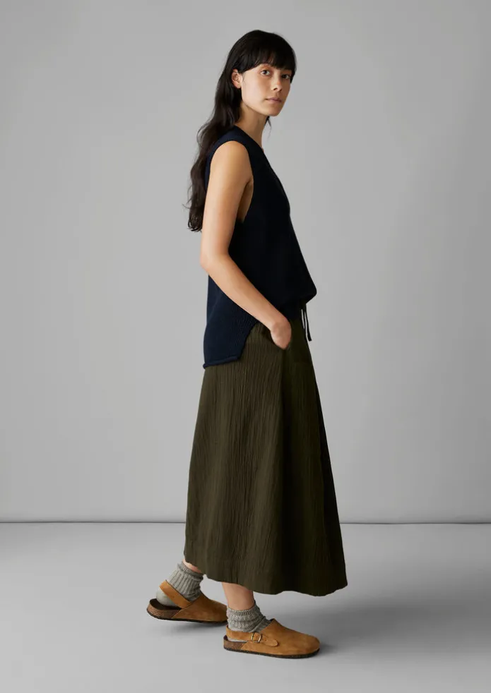 V-Neck Linen Cotton Knitted Tank