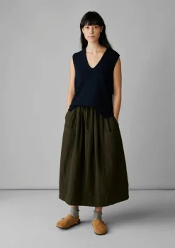 V-Neck Linen Cotton Knitted Tank