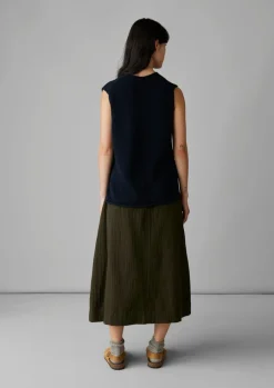 V-Neck Linen Cotton Knitted Tank