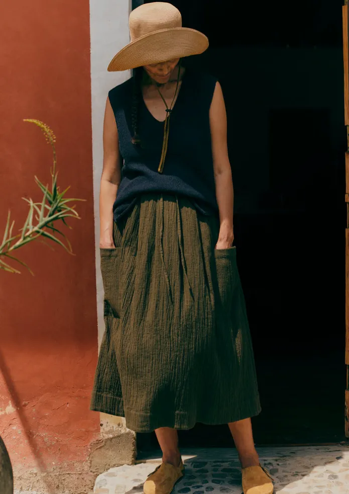 V-Neck Linen Cotton Knitted Tank