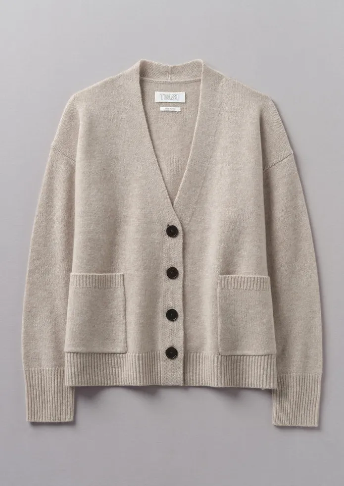 Wool Cashmere Boxy Cardigan