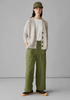 Wool Cashmere Boxy Cardigan