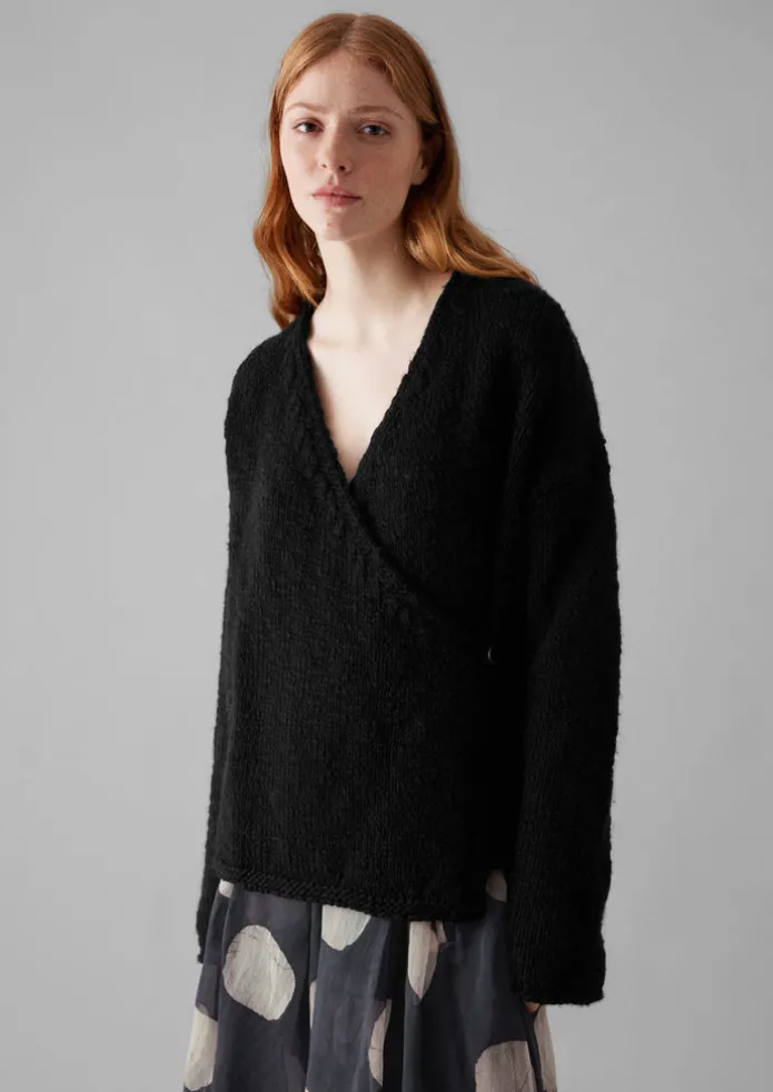 Wool Knitted Wrap Jacket